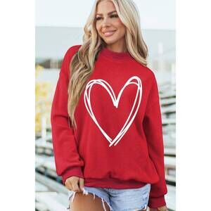 NEW LITTLE DAISY CLOSET reversible valentine drop shoulder mock neck sweatshirt